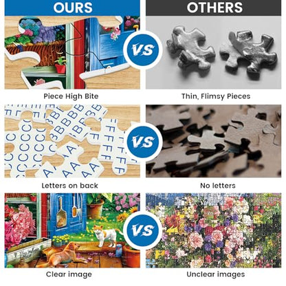 300 Pieces Puzzle for Adults | Flowers House Puzzle | Recycled Cardboard Large Piece Jigsaw Puzzles 300 Pieces | Challenging Game Home Decor Birthday Party Gift Toy 20.5 * 15 inch - style: FLowers House