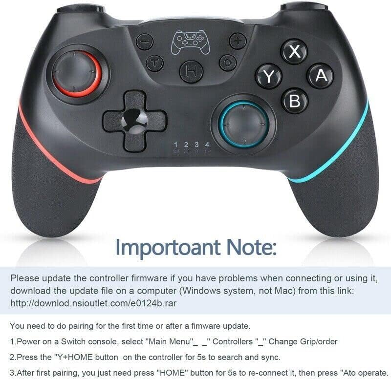 Lyyes Switch Controller, Wireless Pro Controller Joystick Compatible with Switch/Lite/Switch 2, 2 Pack
