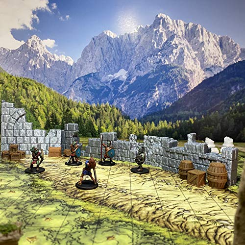 Wall Ruins Set 1 - Tabletop Game Terrain for D&D and Fantasy Role Playing Games - 28mm Scale