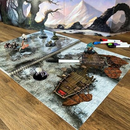 Giant Book of Battle Mats Wilds, Wrecks & Ruins by Loke | Ages 14+ | 62 Fantasy RPG Maps, Lay Flat Wipe Clean Grid Maps for DND 5E Tabletop Games