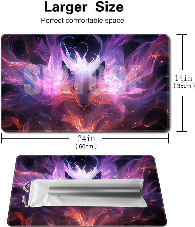 Board Game 14x24in MTG Playmat Compatible for OCG CCG RPG TCG Playmats (Nine Tailed Fox 3) - color: Nine Tailed Fox 3