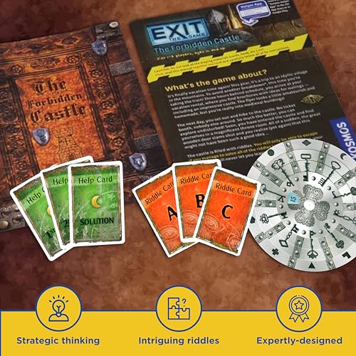 Exit: The Forbidden Castle | Exit: The Game - A Kosmos Game | Family-Friendly, Card-Based At-Home Escape Room Experience for 1 to 4 Players, Ages 12+