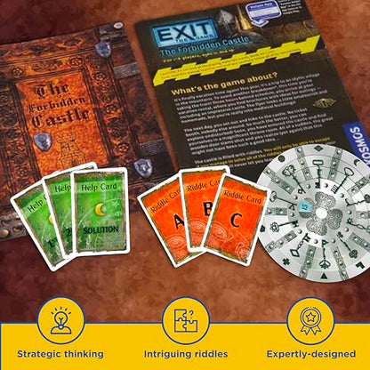 Exit: The Forbidden Castle | Exit: The Game - A Kosmos Game | Family-Friendly, Card-Based At-Home Escape Room Experience for 1 to 4 Players, Ages 12+