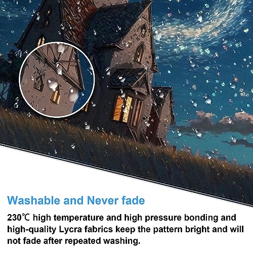 Starry Night Desk Mat, Abstract Swirl Large Mouse Pad 31.5x15.7 in | 31.5x15.7 In - color: Anime Art Scenery3