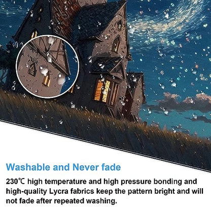 Starry Night Desk Mat, Abstract Swirl Large Mouse Pad 31.5x15.7 in | 31.5x15.7 In - color: Anime Art Scenery3