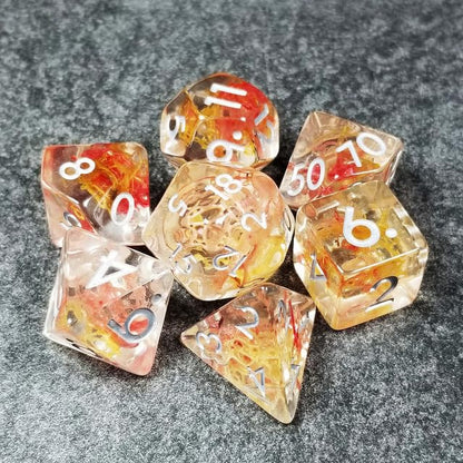 Sage’s Portal Cantrips DND Dice Set - Round Edge Resin 7-PC Polyhedral DND Dice Set for Dungeons and Dragons D&D RPG Tabletop TTRPG (Mystic Saffron) - color: Mystic Saffron