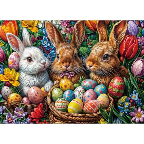 Easter Eggs Puzzles for Adults 1000 Pieces, Jigsaw Puzzles for Adults 1000 Piece, Challenging Game Toys, Impossible Puzzle, Family Decoration Puzzle - color: Easter Eggs