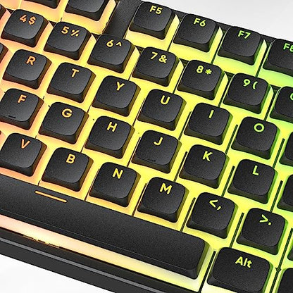 Pudding Keycaps - PBT Double Shot Gaming Keycaps, XDA Profile for US/ISO Layout 60% 65% 75% Mechanical Keyboard (Black Pudding) - color: Black Pudding