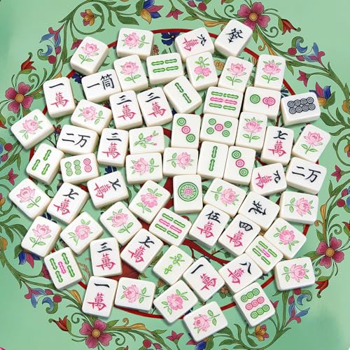 Trees Mahjong Table Mat, Flowers Non-Slip Noise Reduction Mah Jong Mat with Carrying Bag, Game Table Cover for Mahjongs Poker Card, Festival Birthday Gift for Mahjong Lovers, 31x 31In - color: Tree-flower