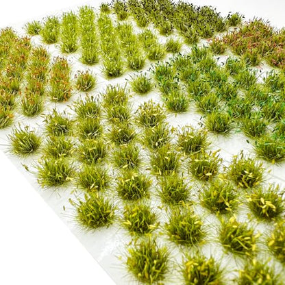 Cayway Miniature Grass Cluster, Static Grass Tuft Model Vegetation Groups for DIY Model Train Landscape Railroad Scenery Grass Tufts Flower (Withered Green and Red) - color: Withered Green and Red