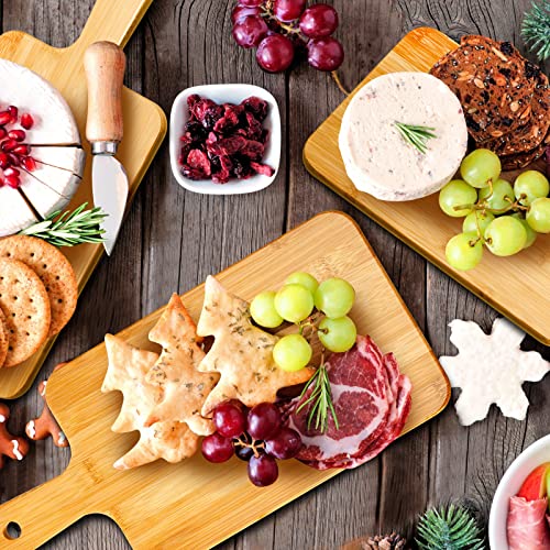 Nuenen 10 Pcs Wood Cutting Board with Handle 15.7 x 7.8 Inch Bamboo Wooden Serving Kitchen Chopping Boards for Pizza, Bread, Cheese, Charcuterie, Fruit, Vegetables(Bamboo) - color: Bamboo, size: 15.7"L x 7.8"W