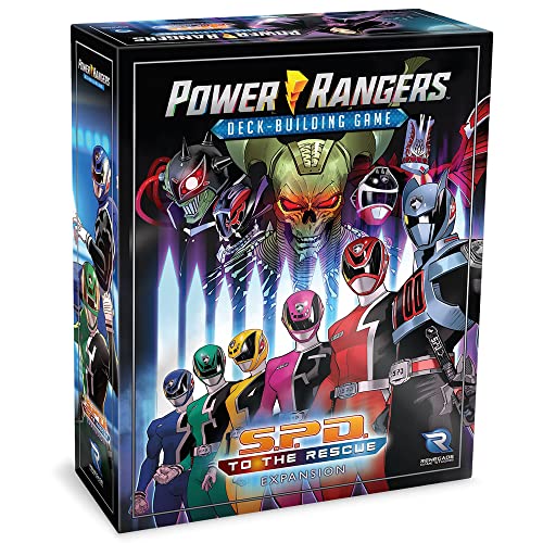 Renegade Game Studios Power Rangers Deck-Building Game S.P.D. Expansion | Stackable card strategy for 2-4 players. Galactic police theme with B-Squad and unique villain attachment mechanics