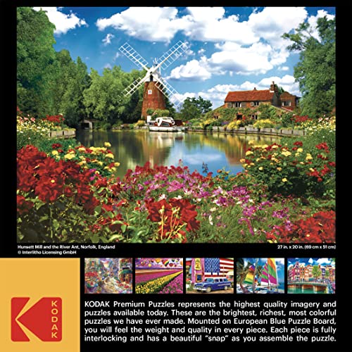 RoseArt - Kodak Premium - Hunsett Mill and The River Ant, Norfolk, England - 1000 Piece Jigsaw Puzzle for Adults - style: Hunsett Mill and The River Ant, Norfolk