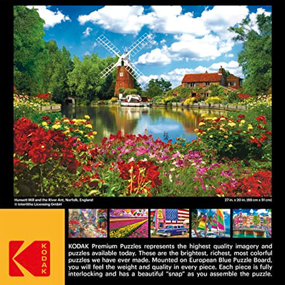 RoseArt - Kodak Premium - Hunsett Mill and The River Ant, Norfolk, England - 1000 Piece Jigsaw Puzzle for Adults - style: Hunsett Mill and The River Ant, Norfolk