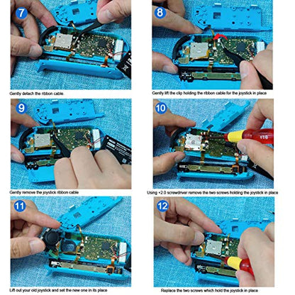 2ps Replacement Joystick Drift Fix for Nintendo Switch Joycons Controller | Switch OLED / Switch Lite Joycons Drift Fix Analog Thumb Stick