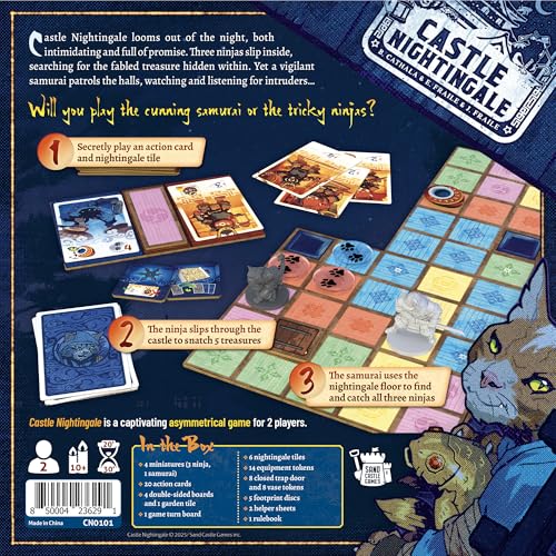Castle Nightingale Board Game | Stealth Ninja vs. Samurai Strategy Game with Modular Boards, Competitive Asymmetric Gameplay, Ages 10+, 2 Players, 30 Minutes