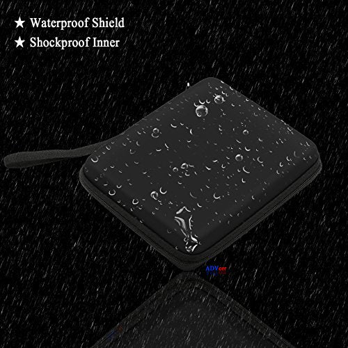 ADVcer 2DS Case, EVA Waterproof Hard Shield Protective Carrying Case with Hand Wrist Strap and Double Zipper Compatible with Nintendo 2DS (Black) - color: Black