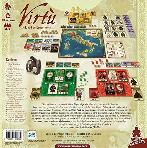 Virtù Board Game Italian Renaissance Themed Strategy Game Deep Strategic City Building Game for Adults and Teens Ages 14+ 2-5 Players Average Playtime 60-150 Minutes, Made by Super Meeple