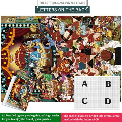 HUADAD Puzzles for Adults 1000 Pieces,1000 Piece Puzzles for Adults,Gift-Retro Disco Nightclub,Family Party Jigsaws Puzzles Game,Letter Partition Puzzles,1000 Piece Puzzle - color: Retro Disco Nightclub
