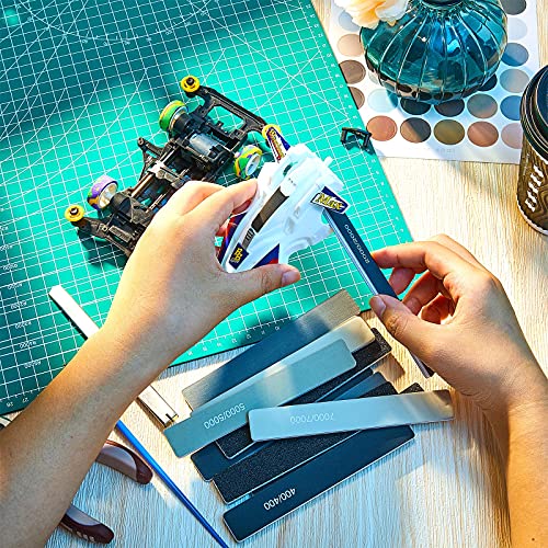 Honoson 20 Pcs Sanding Sticks for Plastic Models 3D Print Polishing Sticks Assorted Metal and Wood Sanding Tools Accessory for Model Craft Amateur Beginner(Low Grits Rating,Classic Style) - style: Classic Style
