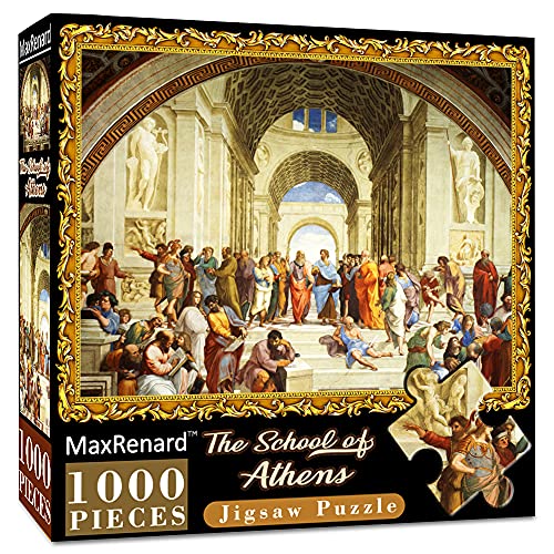 MaxRenard Fine Art Famous Oil Painting Jigsaw Puzzle 1000 Pieces The School of Athens Raphael Puzzle for Adult Museum Collection Home Decoration Family Game Gift - color: A013