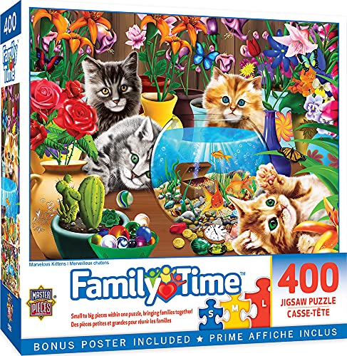 MasterPieces 400 Piece Jigsaw Puzzle for Adults, Family, Or Youth - Marvelous Kittens - 18"x24" - style: Marvelous Kittens