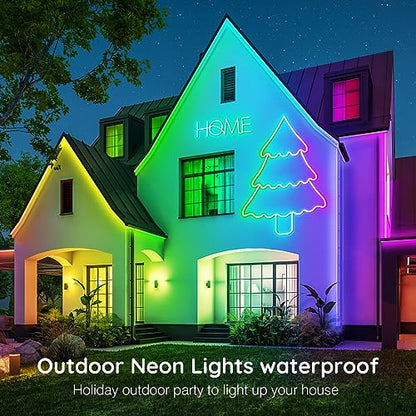 AILBTON 200Ft Neon Rope Lights,Flexible Led Rope Lights Control with App/Remote,Multiple Modes Music Sync Gaming RGB Led Neon Lights for Bedroom Outdoor - size: 200FT