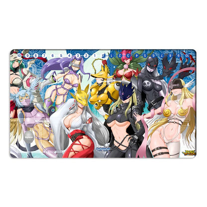 New DTCG Duel Playmat Digimon Ladys Anime Trading Card Game Mat with Card Zones + Free Mat Bag