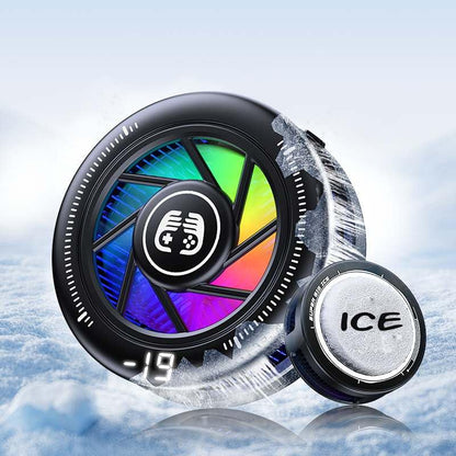 Phone Cooler for Gaming, Low Noise USB Cell Phone Cooler with Smart Temp Control, Phone Cooling Fan with RGB LED Lights, Magnetic Ring & Clip Fan for Phone Gaming & Streaming - color: Gray
