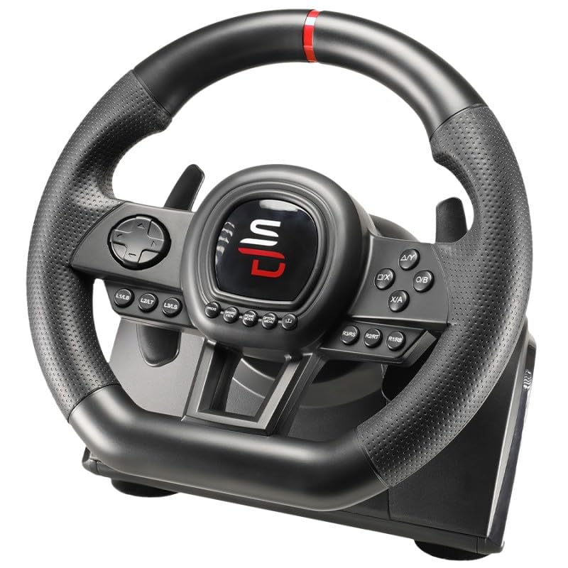 SUBSONIC - Superdrive GS650-X Racing Wheel for PS4 and Xbox Series - Black | Steering Wheel with Pedals and Gear Shifter - Vibration - 3 Sensitivity Modes - Diameter 26 cm, Rotation 270°