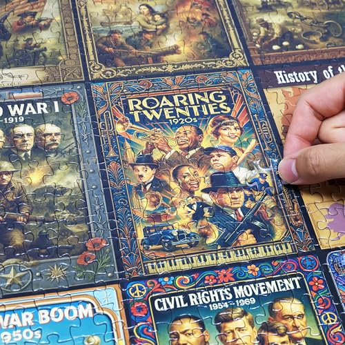 Think2Master History of the United States 1000 Pieces Large Format Jigsaw Puzzle: 13+, Seniors, Adults. Great Gift. Presidents, Key Events & ERAS from 1776 to Today. Size: 26.8” X 18.9” - style: USA History