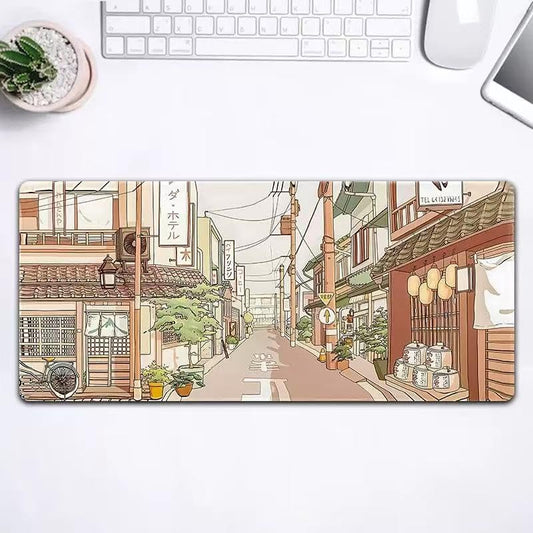 Gaming Mouse Pad Topographic Map Long Mousepad Large 31.5 X 11.8 Inch Desk Mat with Non-Slip Base Stitched Edge Keyboard Mat for Office Desk Pad (Street) - color: Street