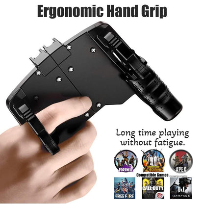 Mikirini 11 in 1 Mobile Phone Game Controller for PUBG/Call of Duty | for 4.5-6.7" iPhones/Android Phones, Cell Phone L1R1 Gaming Triggers, for free fire/apex/fortnitee