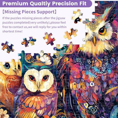 300 Pieces Owl Puzzle for Adults, Bird Puzzle 300 Pieces Recycled Cardboard Jigsaw Puzzles for Adults, Family Challenging Game Home Decor Gift Toy for Teens Kids Seniors 20.5×15 in - style: Owls