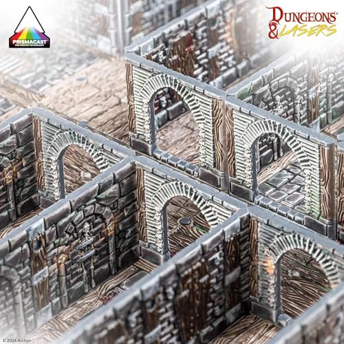 Dungeons & Lasers Prepainted Terrain Sets for DND and Tabletop RPG Games - 5E Compatible with 28mm-32mm Scale Miniatures - Modular Design for Fast Assembly (Chambers of Torment) - style: Chambers of Torment