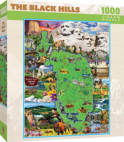MasterPieces 1000 Piece Jigsaw Puzzle for Adults, Family, Or Kids - Black Hills - style: Black Hills Map Puzzle