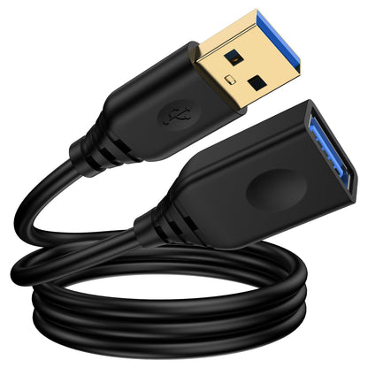 USB Extension Cable,10FT Long USB A Male to Female Extender Cord High-Speed USB3.0 Data Transfer Cable for Keyboard/Webcam/Hard Drive/Gamepad/HP Printer/Camera/Phone/Hub/Mouse/Flash Drive