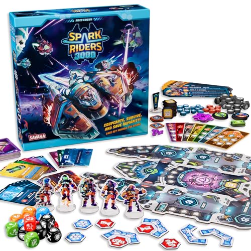 SAVANA Spark Riders 3000 - Rider Edition - Sci-Fi Survival Board Game | Pilot, Repair & Fight Aliens with The Interactive App | 1–4 Players, Ages 10+, 60 Min Playtime | Solo & Team Strategy Game - style: Rider Edition