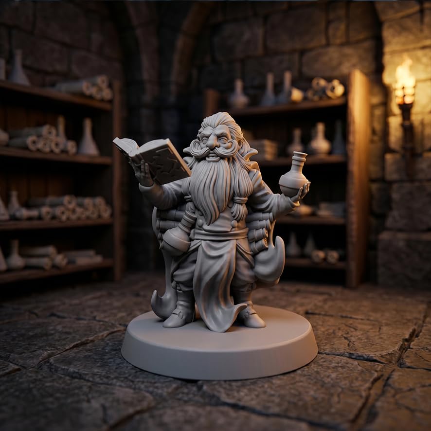 12 Pcs Unpainted DND Miniatures Set - Fantasy Tabletop RPG Figures for Dungeons & Dragons, Pathfinder - 28mm Scale Hero Characters Featuring All 12 Base Classes for Painting - 1 Inch Base