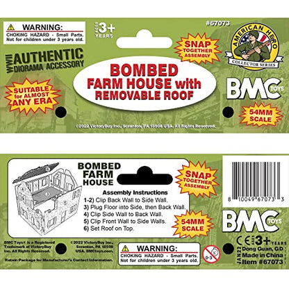 BMC WW2 Bombed French Farm House - Plastic Army Men Playset Accessory - color: Brown / Tan