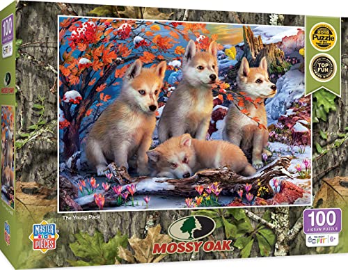 MasterPieces 100 Piece Jigsaw Puzzle for Kids - Mossy Oak The Young Pack - 14"x19" - style: The Young Pack