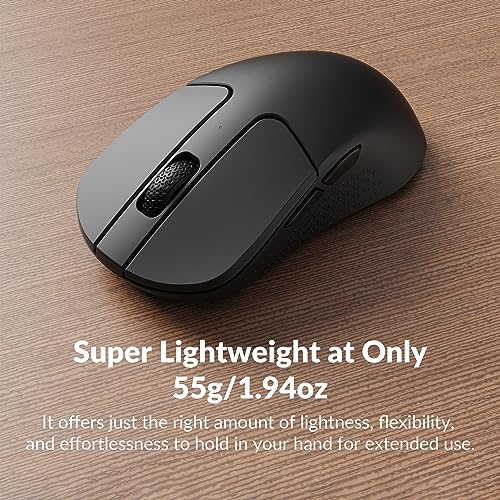 Keychron M3 Mini Wireless Optical Mouse, Bluetooth 5.1/2.4 GHz/Wired Gaming Mouse, Programmable PixArt 3395 Sensor with up to 26,000 DPI/ 650 IPS, Lightweight Ergonomic for Windows Mac Linux - Black - color: Black, style: PixArt 3395 (1K Polling Rate)