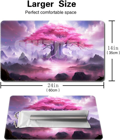 Board Game 14x24in MTG Playmat Compatible for OCG CCG RPG TCG Playmats (Pink Sakura) - color: Pink Sakura