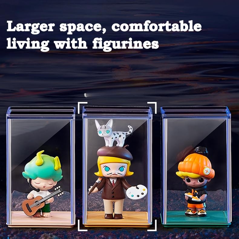 4 Pack Clear Figure Display Case 3x3x4.5 inch Small Acrylic Figurine Storage Box Showcase for Collectibles Minifigure Mini Dolls Toys Organizer - size: Pack of 4