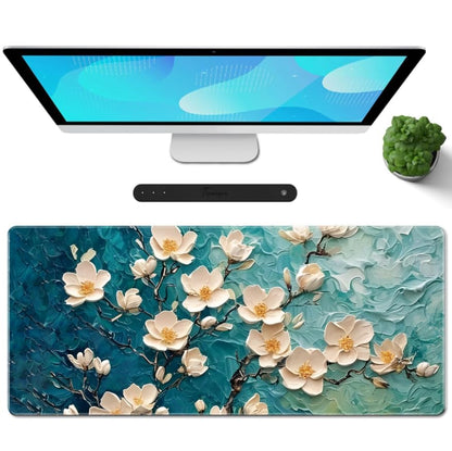 Galdas Gaming Mouse Pad XXL XL Large Long Extended Big Mousepad Non-Slip Rubber Keyboard Desk Pad with Stitched Edges for Laptop Home Office (31.5x11.8x0.08 Inch) … (Painting Flowers) - color: Painting Flowers