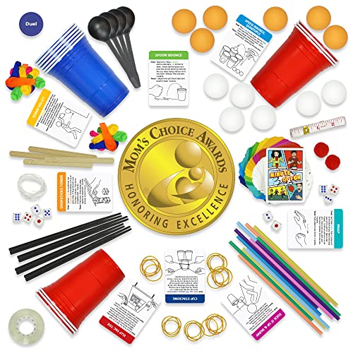 Funwares Original 237 Minute of Fun Games - Minute to Win It Family Party & Travel for Kids & Adults, 2-12 Players! Ready to Play Right Out of The Box!