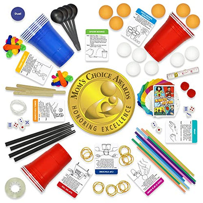 Funwares Original 237 Minute of Fun Games - Minute to Win It Family Party & Travel for Kids & Adults, 2-12 Players! Ready to Play Right Out of The Box!