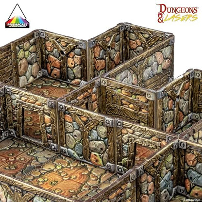 Dungeons & Lasers Prepainted Terrain Sets for DND and Tabletop RPG Games - 5E Compatible with 28mm-32mm Scale Miniatures - Modular Design for Fast Assembly (Abandoned Mines) - style: Abandoned Mines