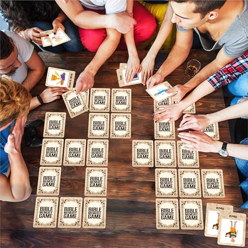 Hebayy Bible-Themed Matching Game, 80 PCS Bible Concentration Memory Cards for Christian 40 Pairs Biblical Character Cards Educational Toys for Kids, Adults - style: Bible