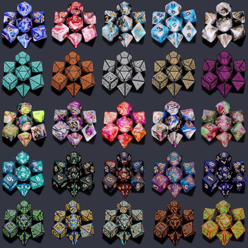 CiaraQ Polyhedral Dice Set - DND Role Playing Dice | Acrylic RPG Dice for Dungeons and Dragons MTG Table Games, Random Color, 7pcs - color: Random Color